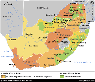 Carte de l'Afrique du Sud