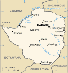 Carte du Zimbabwe